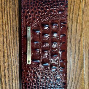 Brahmin Ady Wallet in Pecan Melbourne, Croc Embossed Leather